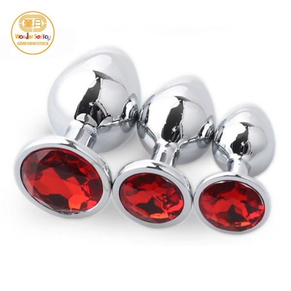 Main picture 03 Rose red Metal Butt Plug Stainless Steel Crystal Anal Plug 3 sizes Anus Stimulator Main picture 03 Rose red Metal Butt Plug Stainless Steel Crystal Anal Plug 3 sizes Anus Stimulator