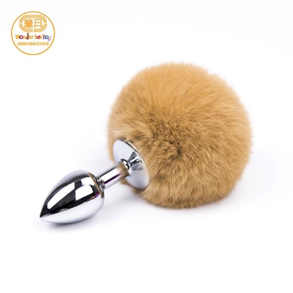 Main picture 03 coffee Tail Plug Stainless Steel Bunny Fur Butt Plug for Adults Main picture 03 coffee Tail Plug Stainless Steel Bunny Fur Butt Plug for Adults
