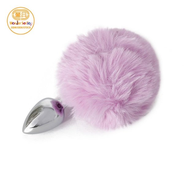 Main picture 05 light purple Tail Plug Stainless Steel Bunny Fur Butt Plug for Adults Main picture 05 light purple Tail Plug Stainless Steel Bunny Fur Butt Plug for Adults