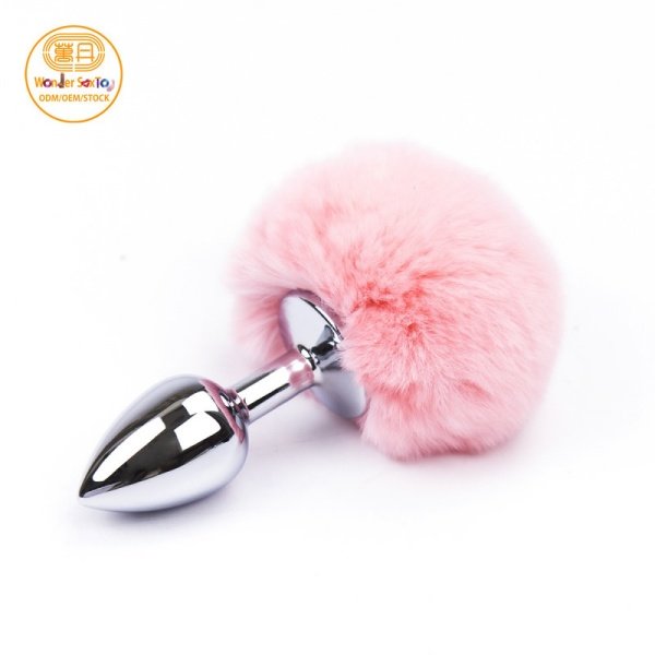 Main picture 06 Pink Tail Plug Stainless Steel Bunny Fur Butt Plug for Adults Main picture 06 Pink Tail Plug Stainless Steel Bunny Fur Butt Plug for Adults